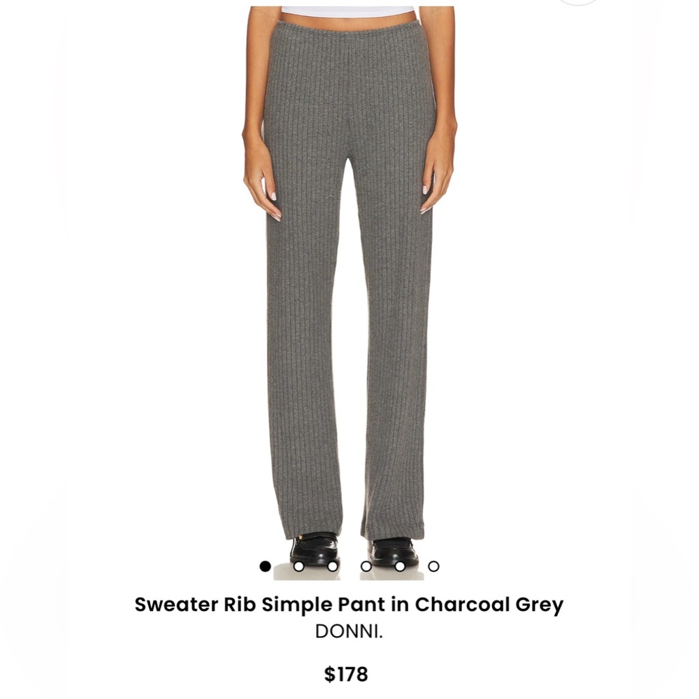 Donni Sweater Rib Pant in Charcoal